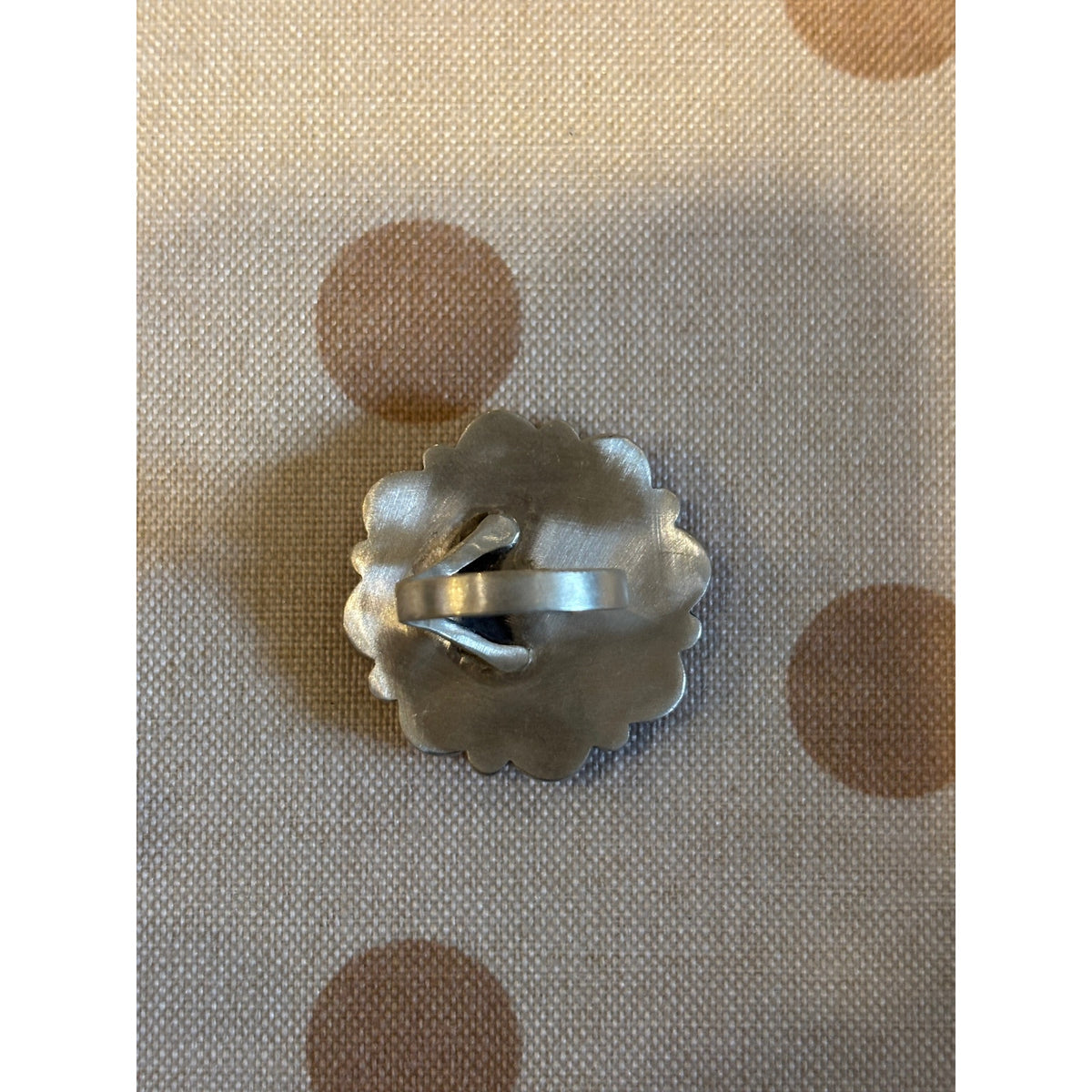 Turquoise & Red Coral Cluster Flower Ring Sterling Silver