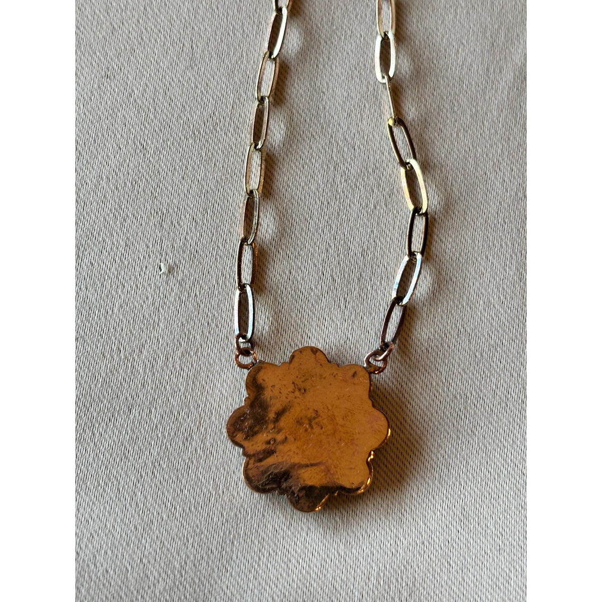 Copper & Turquoise w Cotton Candy Cluster Necklace in Copper 18"