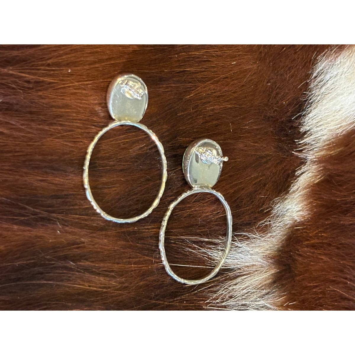 Sonoran Green Turquoise Hoop Earrings – Sterling Silver Western Style