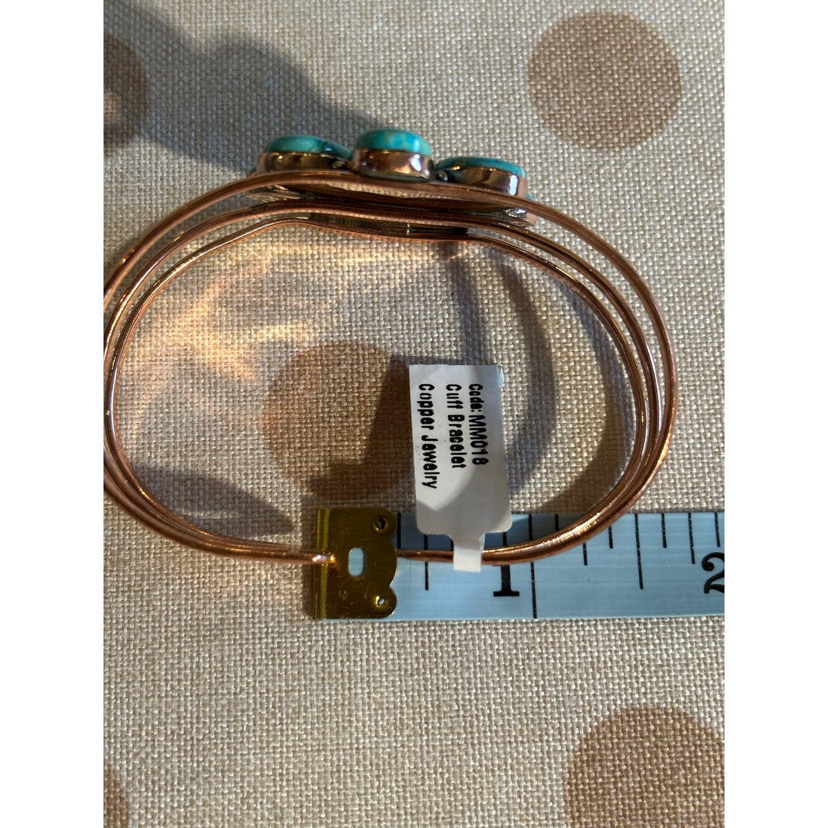Mohave Turquoise Flower| Cluster Adjustable Copper Cuff Bracelet