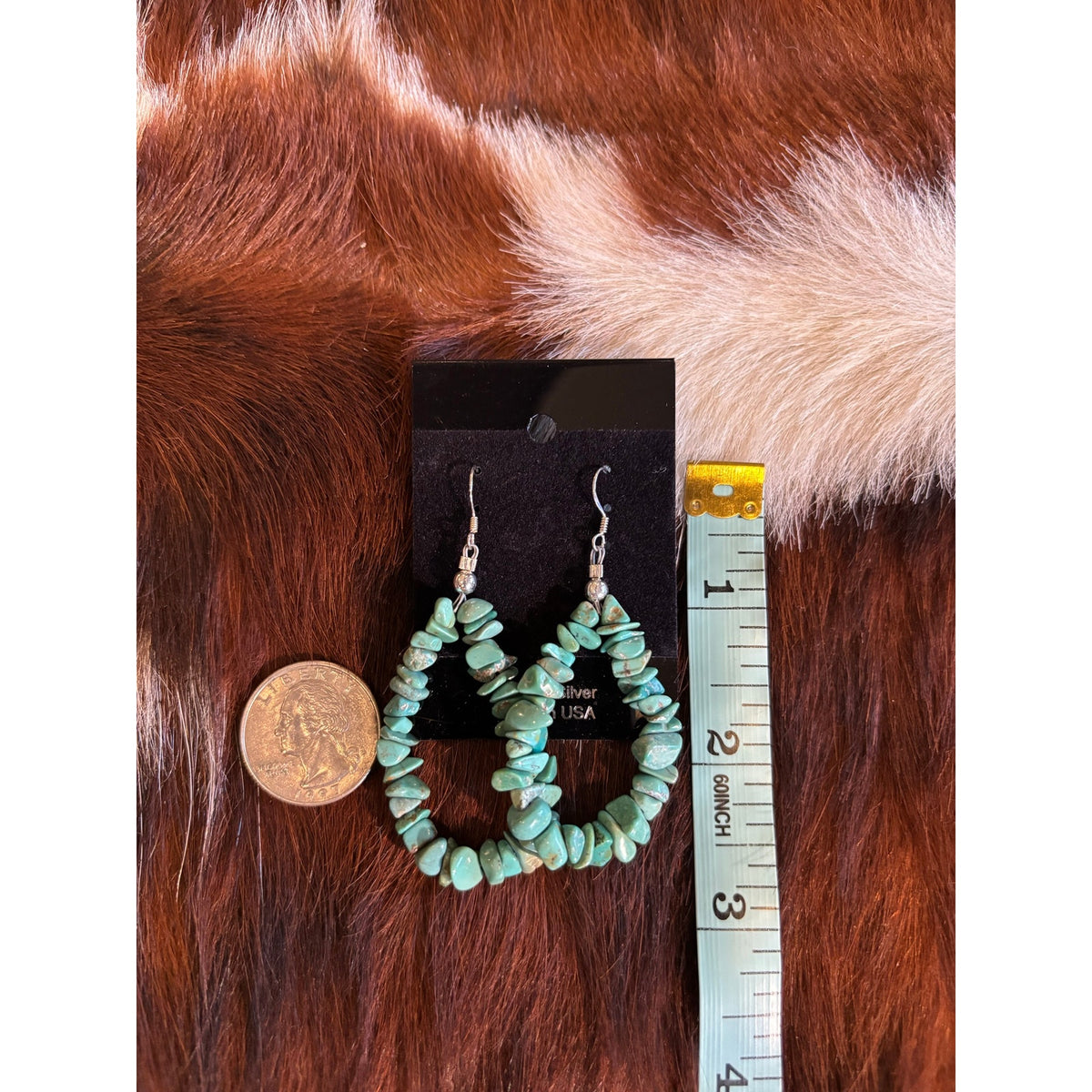 Kingman Turquoise Nugget Dangle Earrings – Sterling Silver