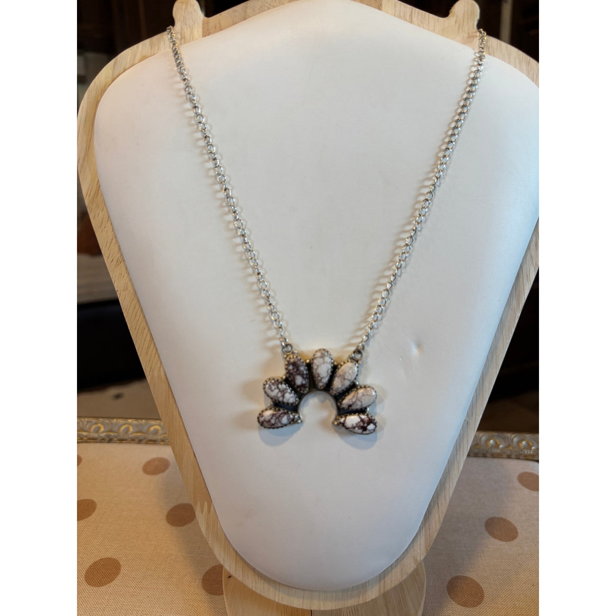 Large Wild Horse Half Cluster Necklace Sterling Silver | Southwestern Naja