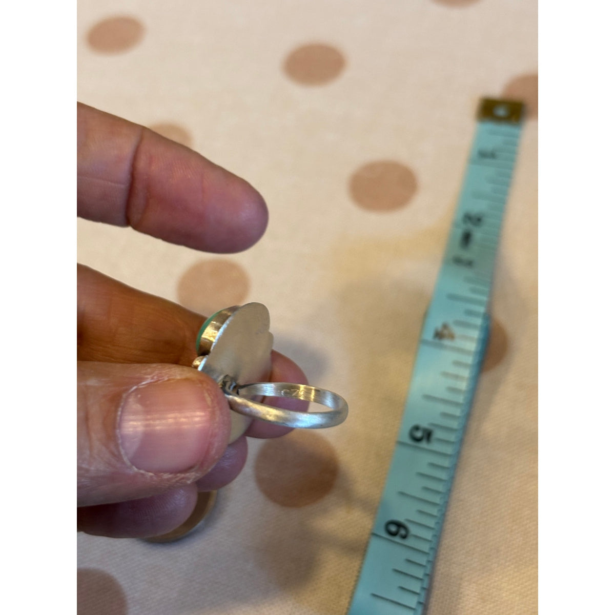 Number 8 Turquoise 3 Stone Sterling Silver Ring | Adjustable Size