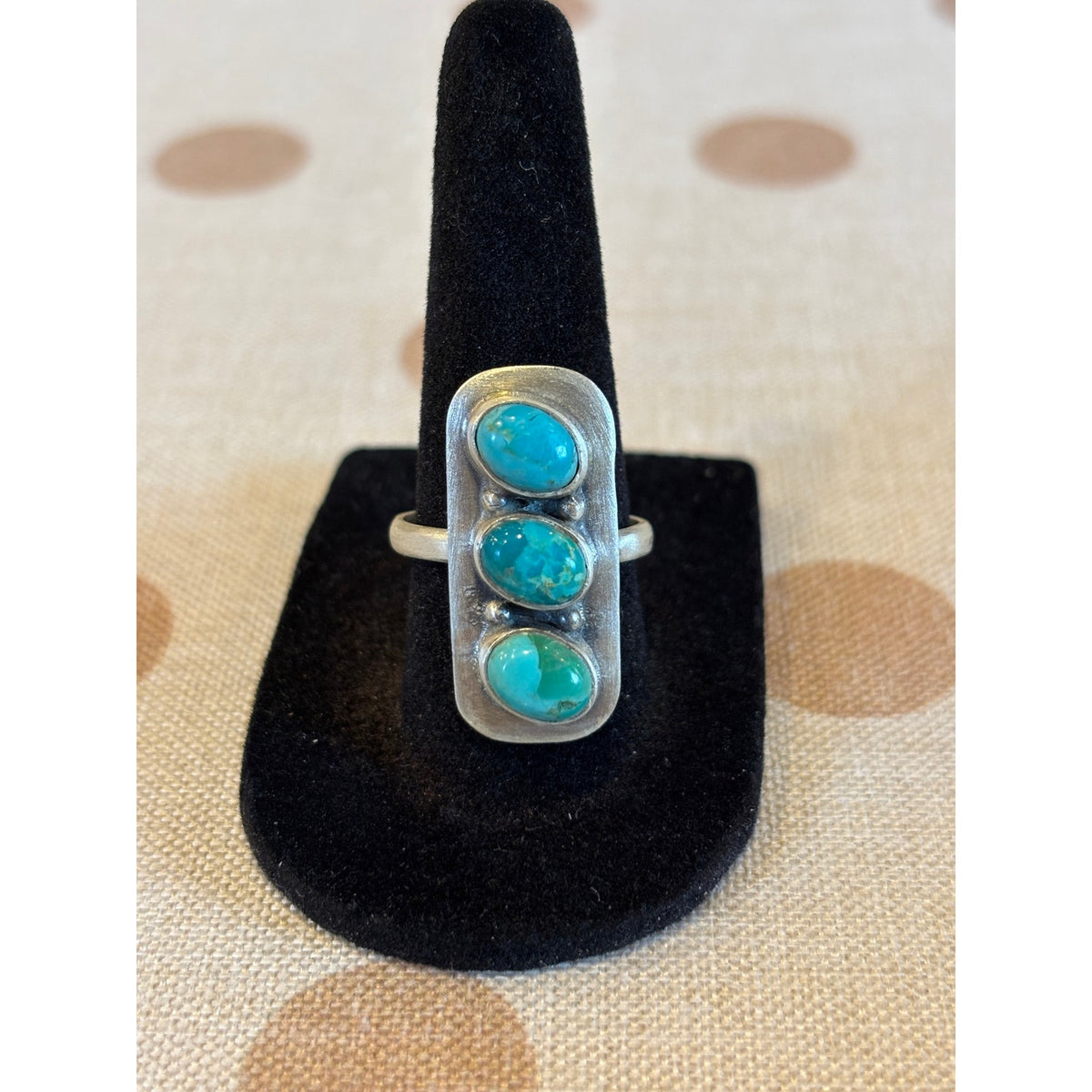 Kingman Mohave Turquoise Sterling Silver Southwestern Ring