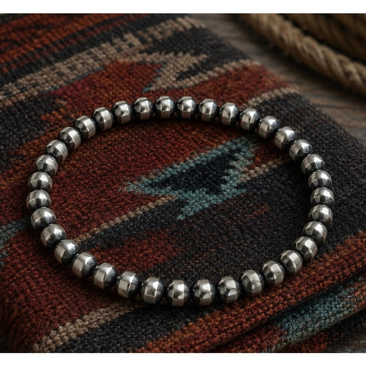 5mm Sterling Silver Pearl Beaded Bracelet – 5 Inch | Western Silver Bracelet