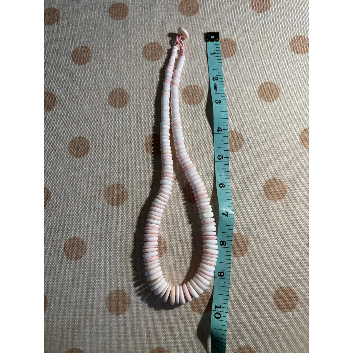 Pink Conch Shell Graduated Disc Bead Necklace | Western Statement Necklace 16"