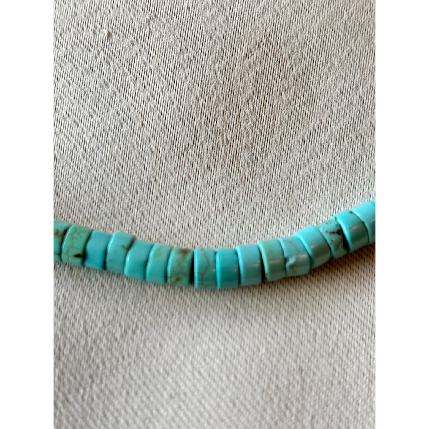 Heishi  cut Turquoise stone necklace. 18.5 inch adjustable