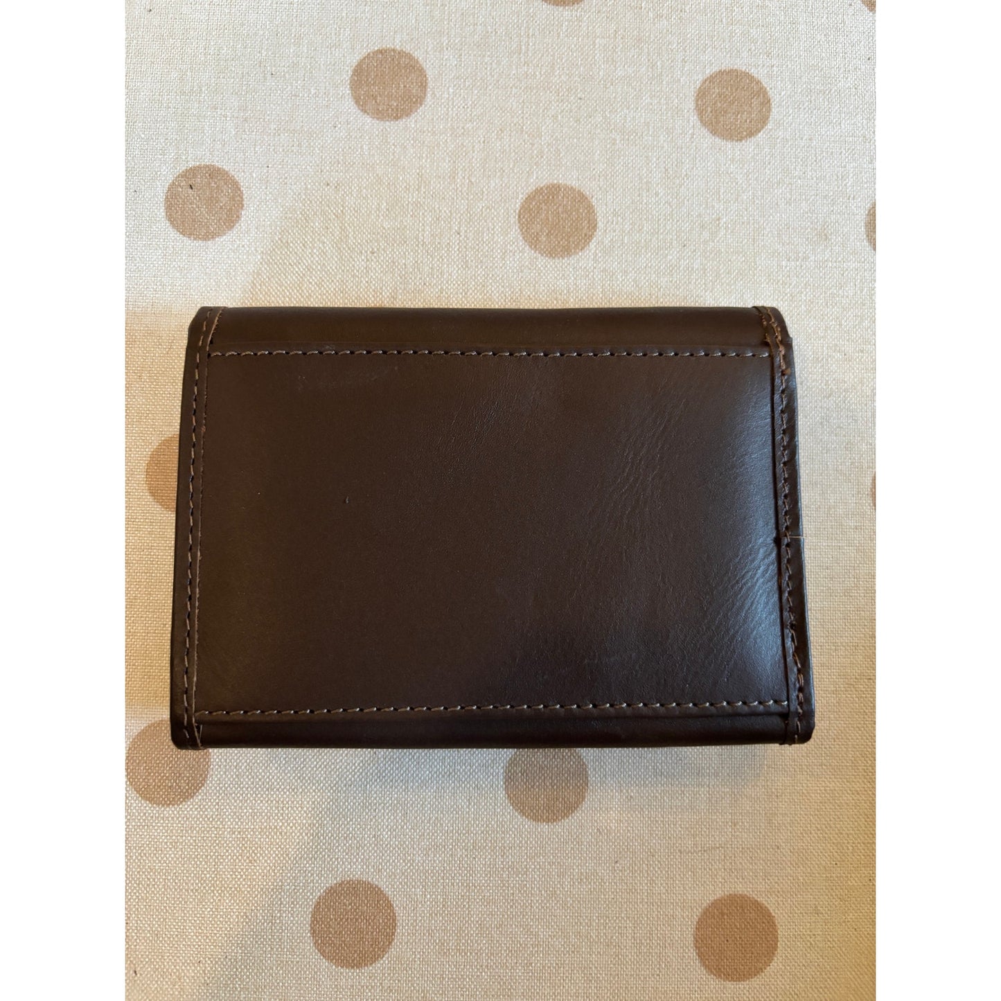 Leather Tooled Red Cowhide Three Fold Wallet