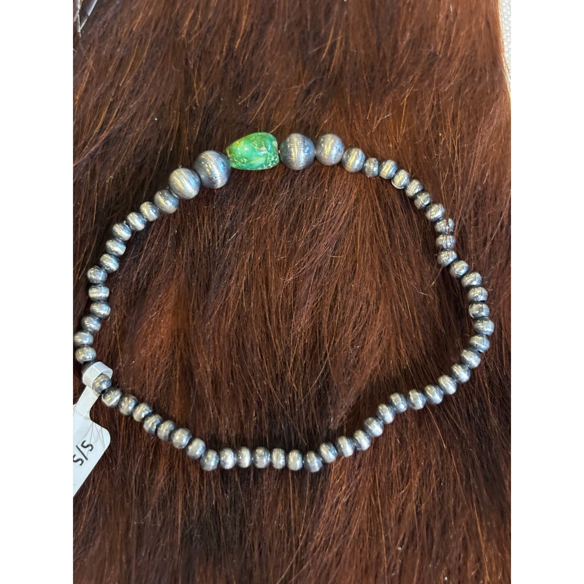 2 Kingman & Sonoran Turquoise sterling pearl bead bracelets