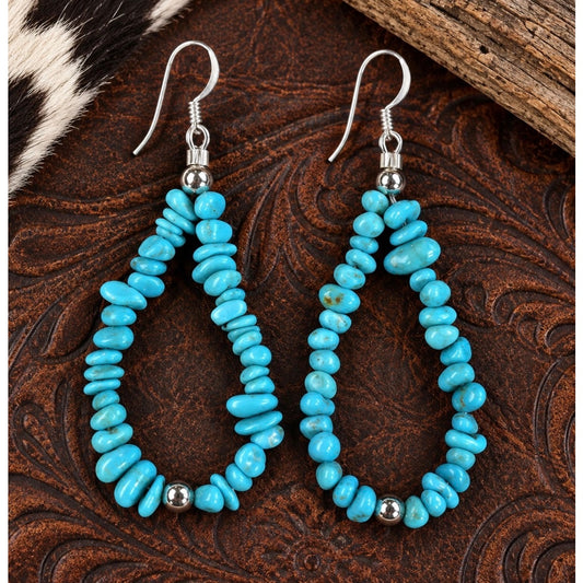 2" Kingman Turquoise Nugget Dangle Earrings – Sterling Silver