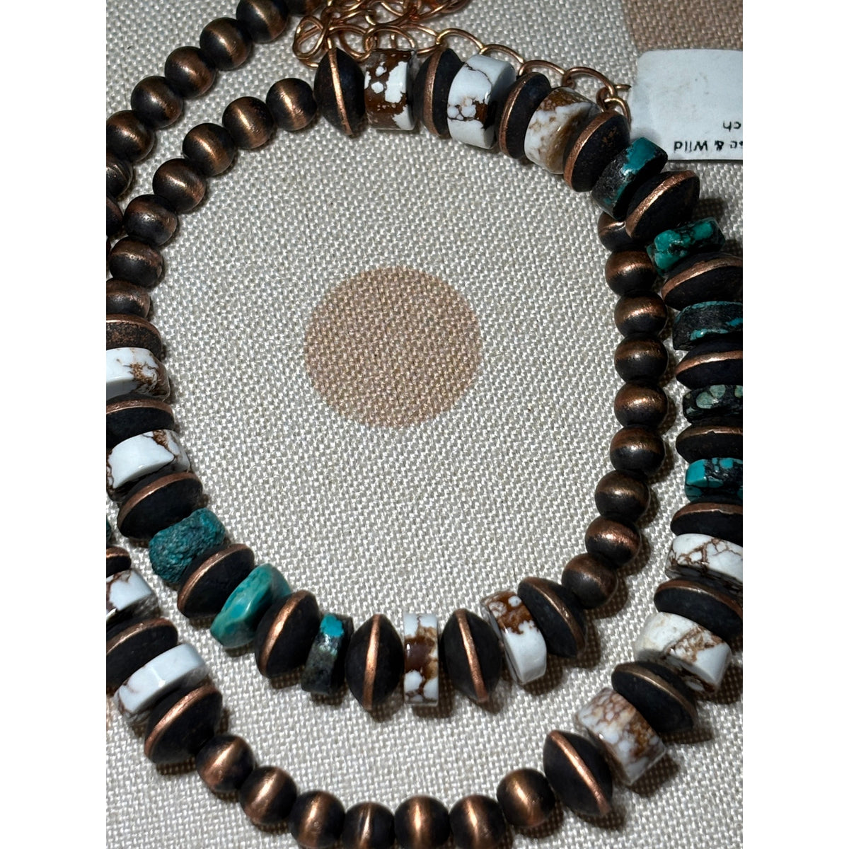 18" Tibetan Turquoise & Wild Horse Bead Necklace Western