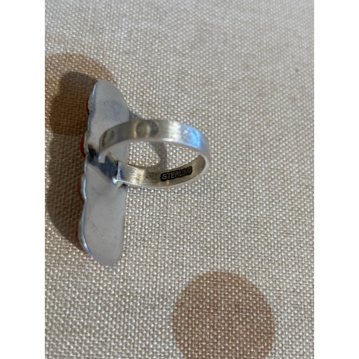 Bold Red Spiny Southwestern Statement Crawler Ring – Sterling Silver