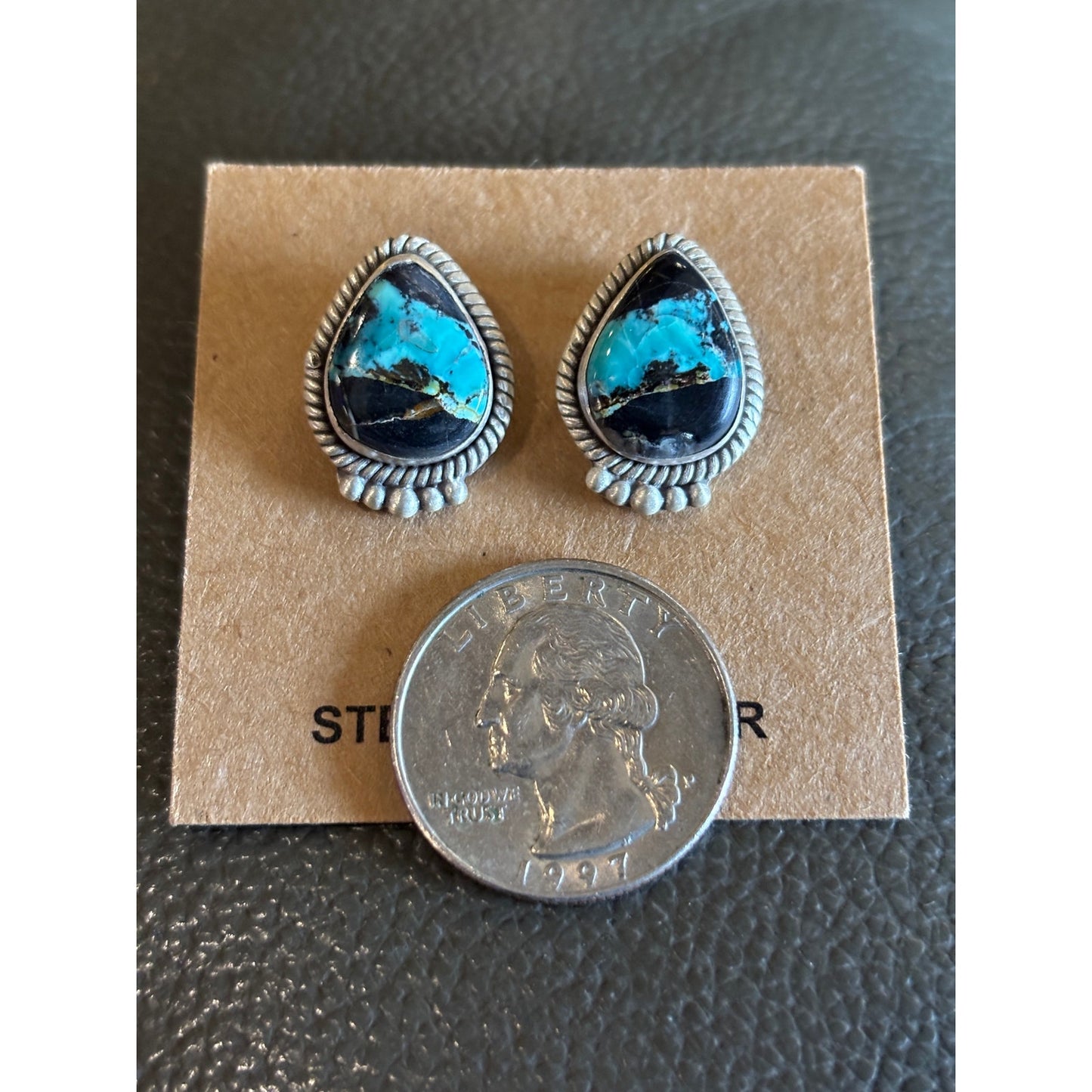 Blue Ridge Turquoise Sterling Silver Stud Earrings | Southwestern Style
