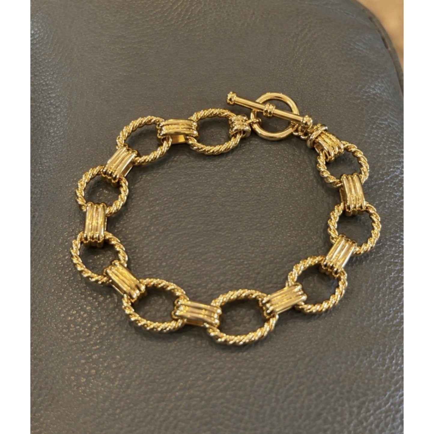 18k Gold Plated Bracelet 20g Love Bracelet Bangle 7.5in