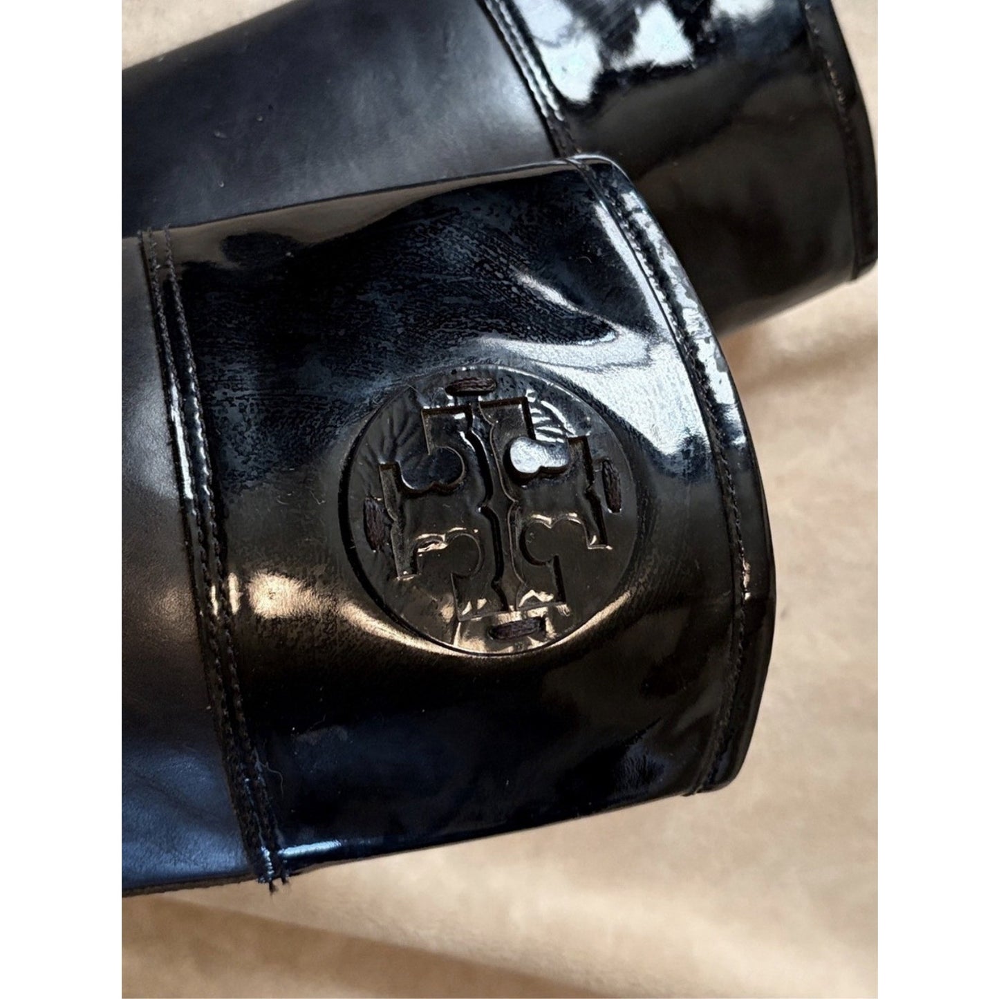 Tory Burch Woman’s Black Logo Riding Boots. Beautiful and Classy Size 8.5 M