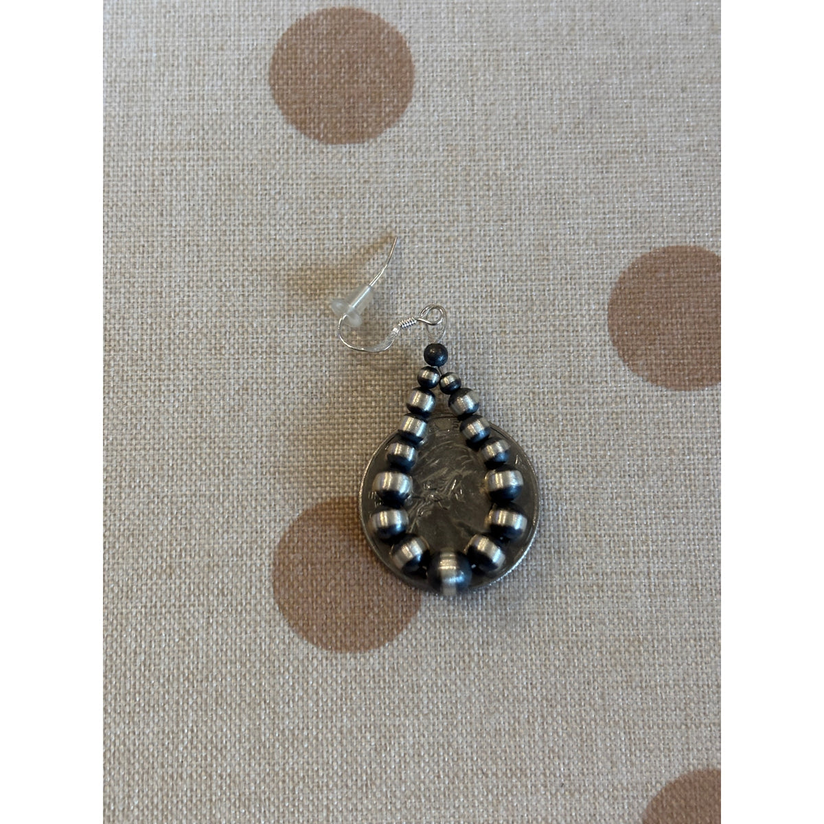 Pearl Bead Graduated Loop Earrings/ Sterling Silver