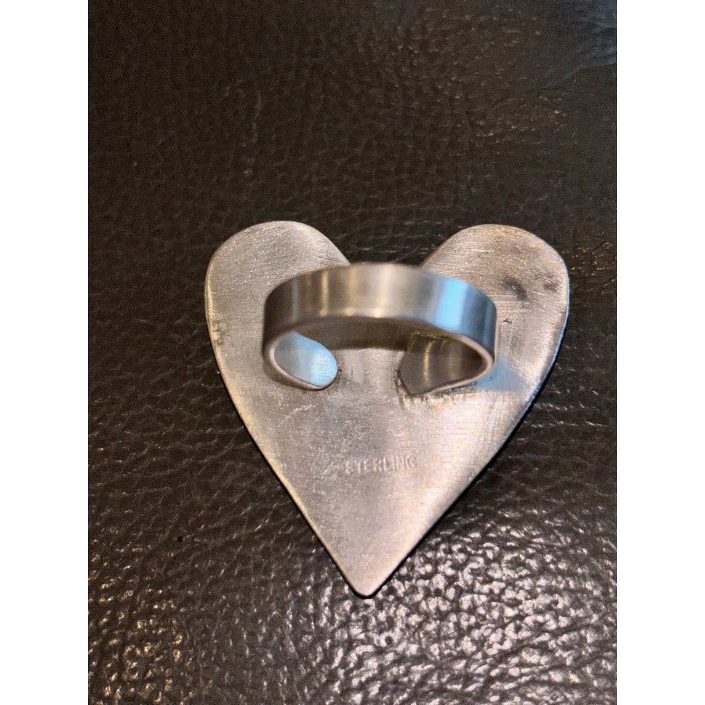 Wow! Turquoise Heart Ring  in Sterling Silver. Stunning!