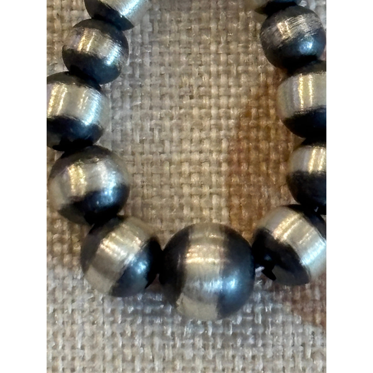 Sterling Silver Graduated Pearl Bead Necklace and Earrings/ Western Style
