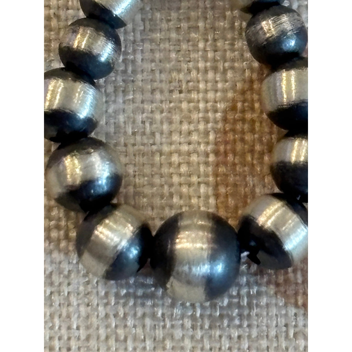 Sterling Silver Graduated Pearl Bead Necklace and Earrings/ Western Style
