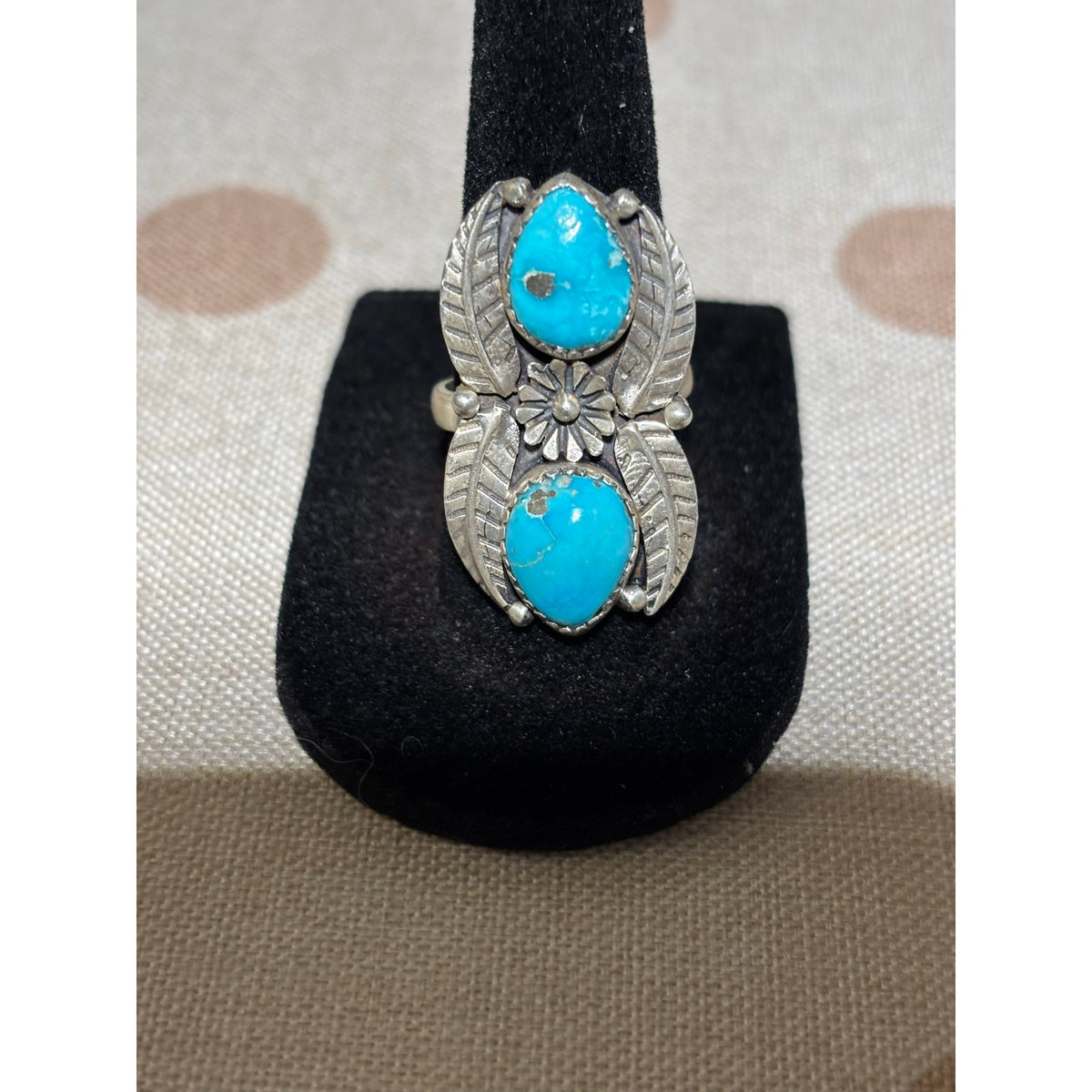 White Water Turquoise In Sterling Silver/ 2 Tear Drop Stones