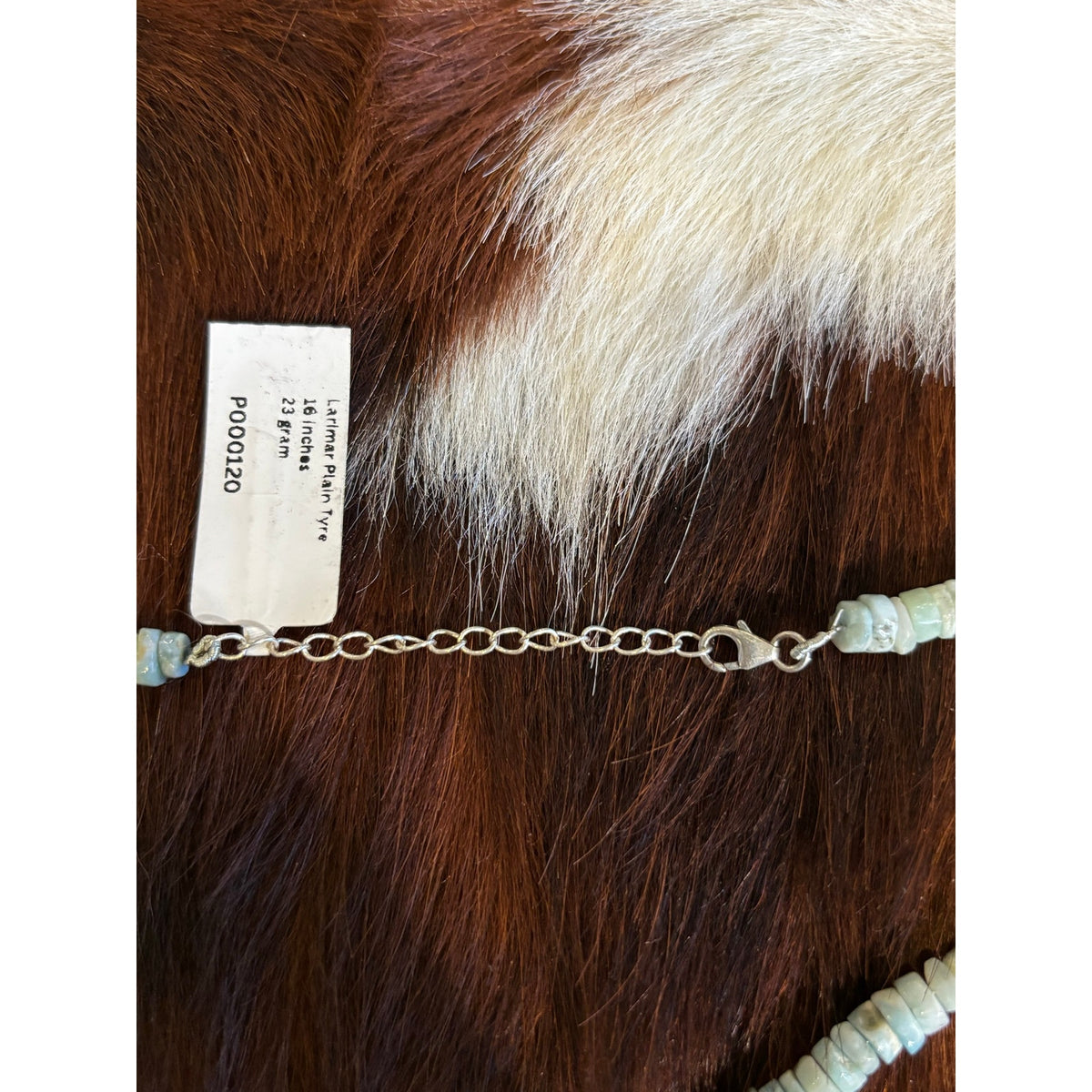 Larimar Heishi Necklace 16-Inch – Western Style