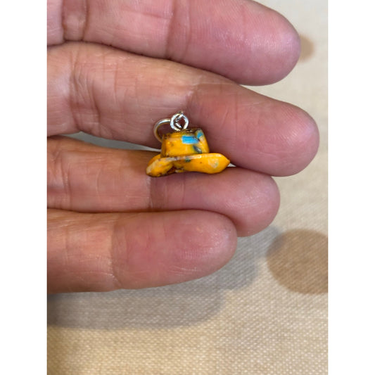 Christopher McCray Hand-Carved Orange Spiny Cowboy Hat Charm – Southwestern